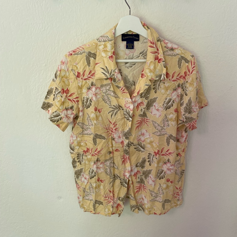 Vintage yellow Hawaiian shirt women’s